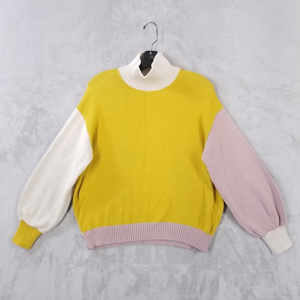 Back‎ Beat Co Sweater Women XS/S 100% Organic Cotton Colorblock Sustainable